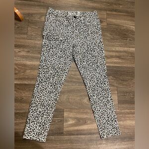 Seven7 High Rise Skinny Jeans Size 12 Leopard Print Stretch
